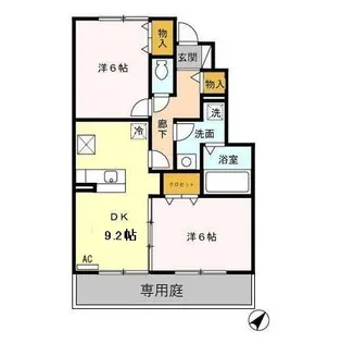 エーデル プラシード【1階】の間取り