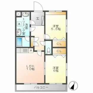 リベルテ岩槻【2階】の間取り