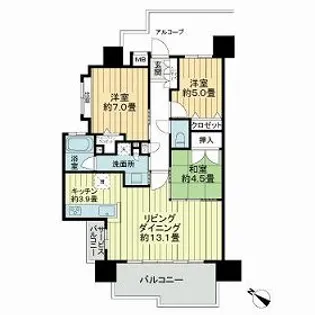 プレミスト美浜【3階】の間取り