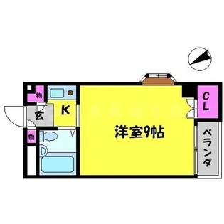 ビューハイツ北斗【3階】の間取り