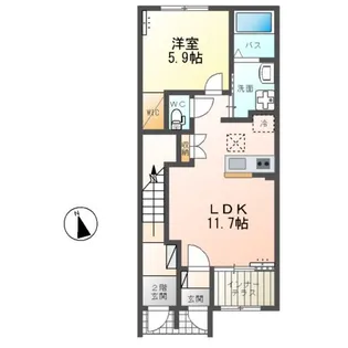 ARMERIAⅡ(アルメリアⅡ)【1階】の間取り