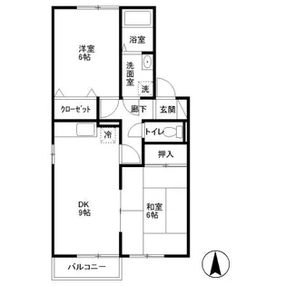 フラワーレジデンスソレイユ D【2階】の間取り