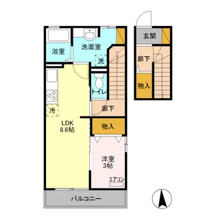 パステルコート【2階】の間取り