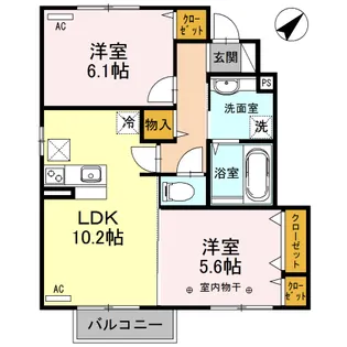 フォーゲルテラス グリューン II【1階】の間取り