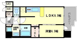 スプランディッド新大阪V【9階】の間取り