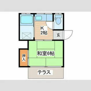 パープルワン【101号室】の間取り