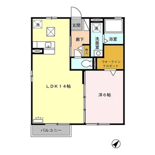 モナリエ白須賀 B【1階】の間取り