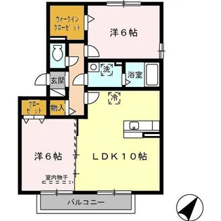 グラス ツイン B【2階】の間取り