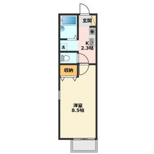 岐阜県岐阜市水海道4丁目【アパート】の間取り