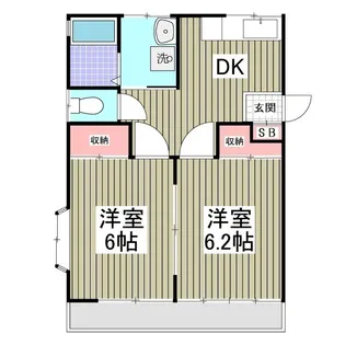 ソレアードコートB【101号室】の間取り