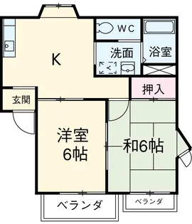 もちの木ハイツ【201号室】の間取り