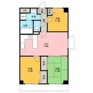 ロイヤルヴェール山下【6階】の間取り