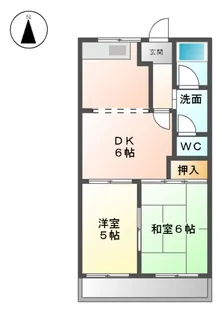 サンハイム山川【1階】の間取り