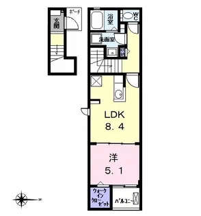 ヒル ヴィレッジⅤ【2階】の間取り