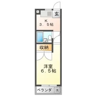 カレッジヒルズ【101号室】の間取り