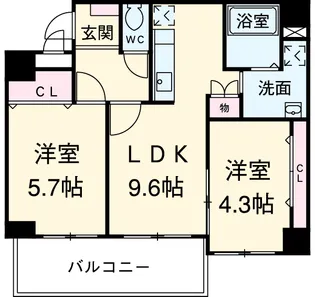 プライムコート【4階】の間取り