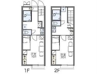 レオパレスヒラソル【2階】の間取り