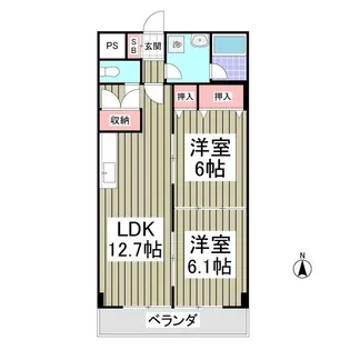 ヴァンデュール上大曽 旧前橋マンション【7階】の間取り