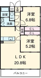 クレスト名城【4階】の間取り
