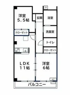 レジデンス浪漫【202号室】の間取り