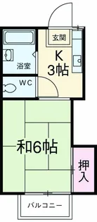 美乃里コーポ【203号室】の間取り