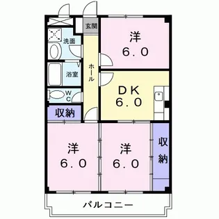 ニューマリッチ吉沢C【3階】の間取り