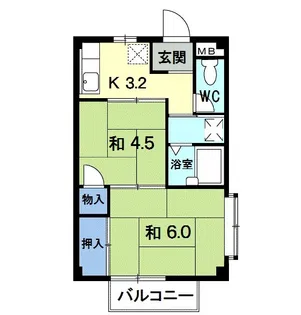 マルマンハイツB【2階】の間取り