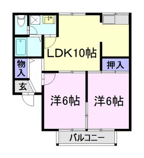 サンヴィレッヂ【1階】の間取り