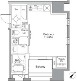 ザ・パークハビオSOHO横浜関内【6階】の間取り