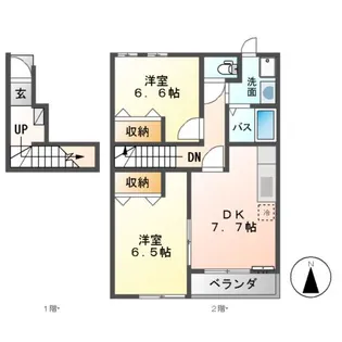 パークサイドヴィラ御里 B【2階】の間取り