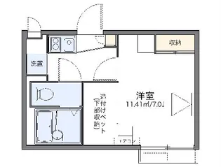 レオパレスリトル ウイング【1階】の間取り