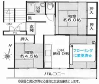 芝中団地ロ−2【5階】の間取り