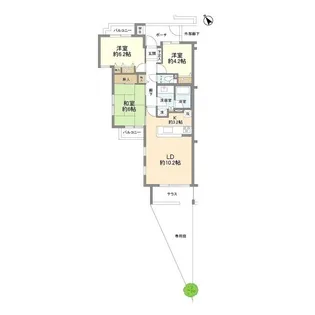 東急ドエル・アルス横浜港南中央【3階】の間取り