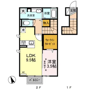 フェルム B【2階】の間取り