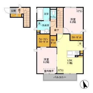 サニーヒルズⅠⅡⅢⅤ【Ⅴ201号室】の間取り