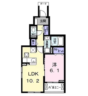 カンファネム【1階】の間取り