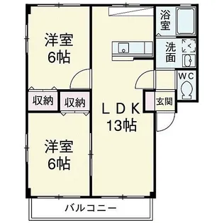 アイパレット岩屋【1階】の間取り