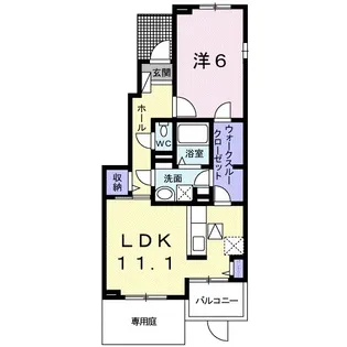 セレーノ エストⅡ【101号室】の間取り