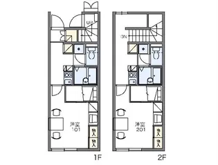 レオパレスアンジェラ【1階】の間取り