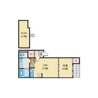 ハーモニーテラス坂井戸町【2階】の間取り