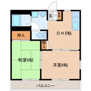 アンビション若松C棟【1階】の間取り