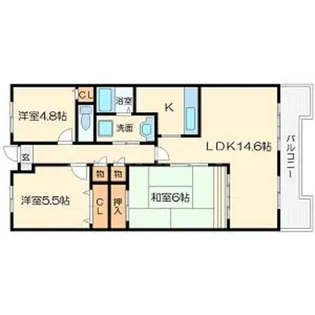 淀川ハイライフマンション【3階】の間取り