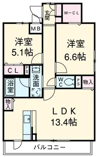 コンフォート結【2階】の間取り