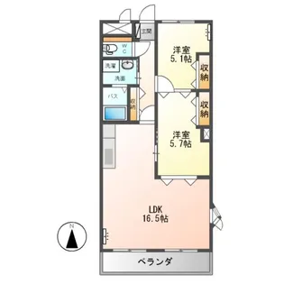 シャトー・グランチェスタ【2階】の間取り