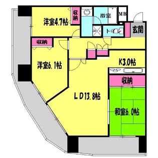 ダイアパレス川越・霞ヶ関【10階】の間取り