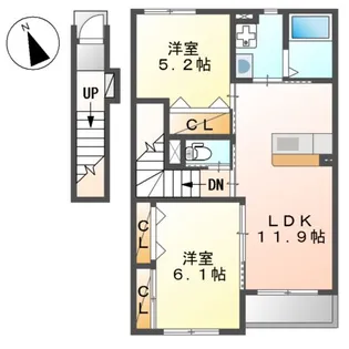 サニーサイド【2階】の間取り