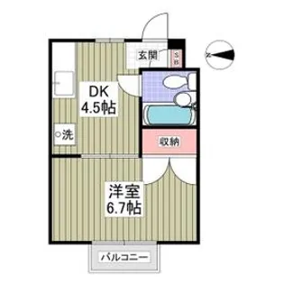 ヴェールシフォン宇都宮【103号室】の間取り