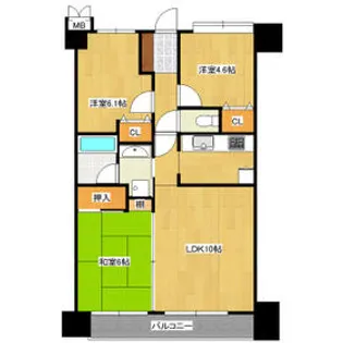 ダイアパレス京葉蘇我3【11階】の間取り