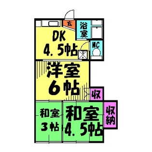 コーポ常盤【102号室】の間取り