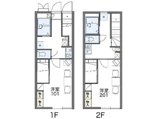レオパレスBlueRose三島【210号室】の間取り